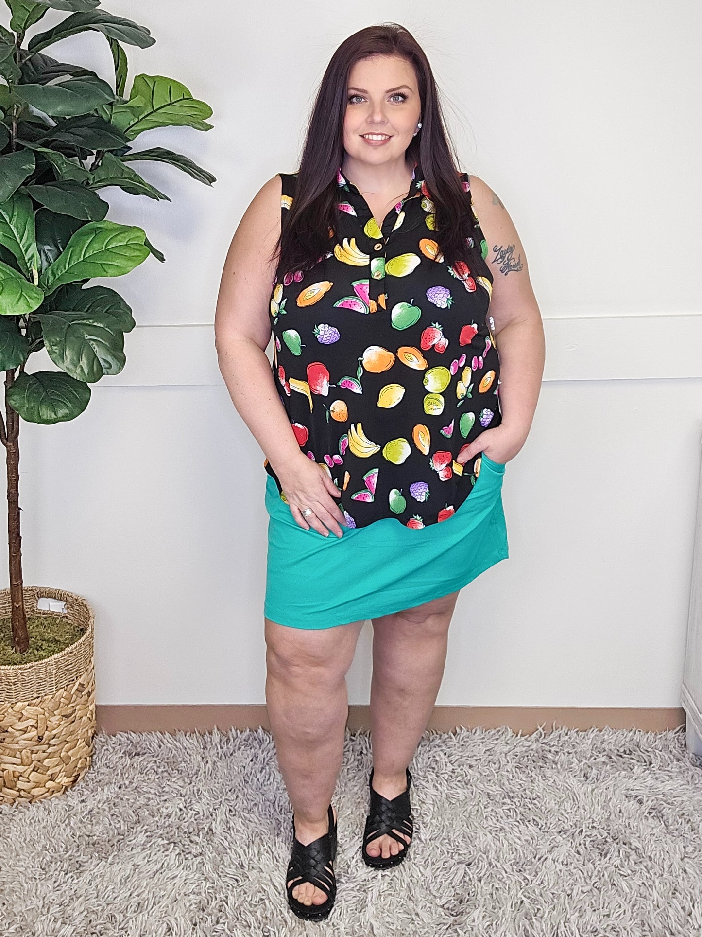 Dear Scarlett Fruit Party Top-120 Sleeveless- Simply Simpson's Boutique is a Women's Online Fashion Boutique Located in Jupiter, Florida