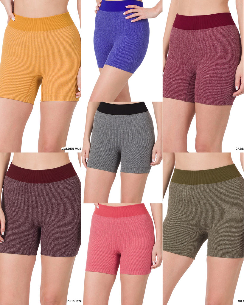 Seamless High Waisted Ribbed Biker Shorts-190 Skirts/Shorts- Simply Simpson's Boutique is a Women's Online Fashion Boutique Located in Jupiter, Florida