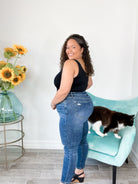 Judy Blue Need A Favor Mid Rise Tummy Control Distressed Skinny Jeans-200 Jeans- Simply Simpson's Boutique is a Women's Online Fashion Boutique Located in Jupiter, Florida