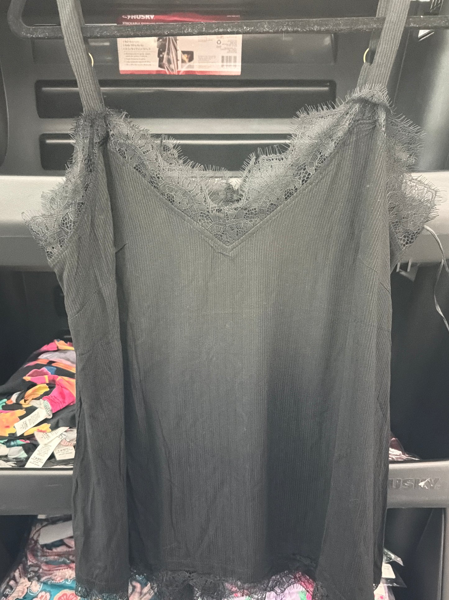 Black Ribbed Tank Top With Lace- Simply Simpson's Boutique is a Women's Online Fashion Boutique Located in Jupiter, Florida