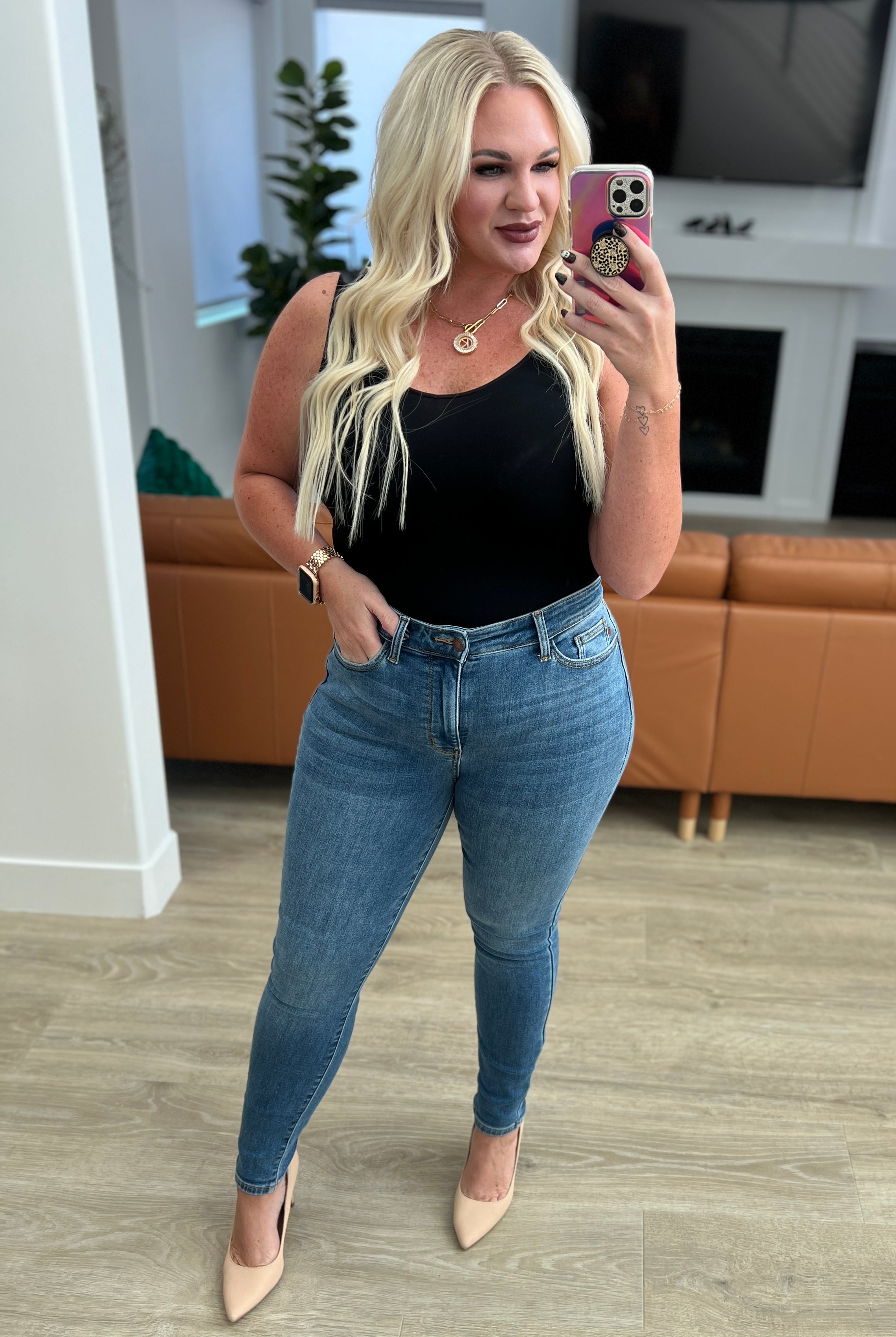 Judy Blue Lovely Day High Rise Thermal Skinny Jeans-200 Jeans- Simply Simpson's Boutique is a Women's Online Fashion Boutique Located in Jupiter, Florida