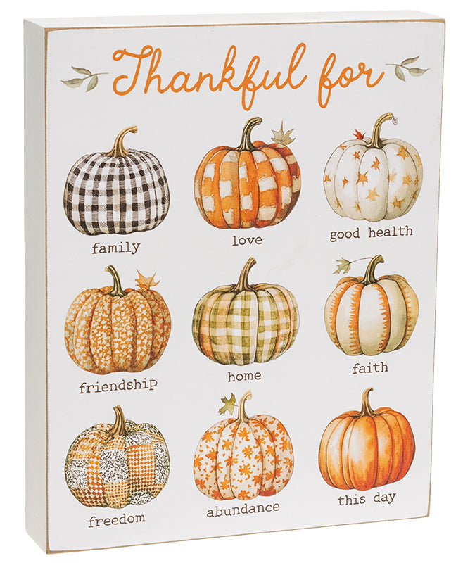 Thankful For Fall Blessings Pumpkin Box Sign-290 Home/Gift- Simply Simpson's Boutique is a Women's Online Fashion Boutique Located in Jupiter, Florida