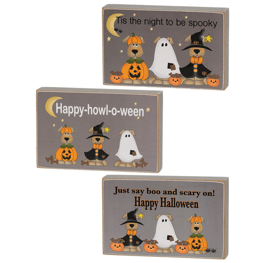 Happy-Howl-O-Ween Rectangle Dog Block-290 Home/Gift- Simply Simpson's Boutique is a Women's Online Fashion Boutique Located in Jupiter, Florida