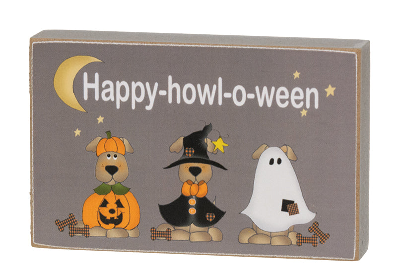 Happy-Howl-O-Ween Rectangle Dog Block-290 Home/Gift- Simply Simpson's Boutique is a Women's Online Fashion Boutique Located in Jupiter, Florida