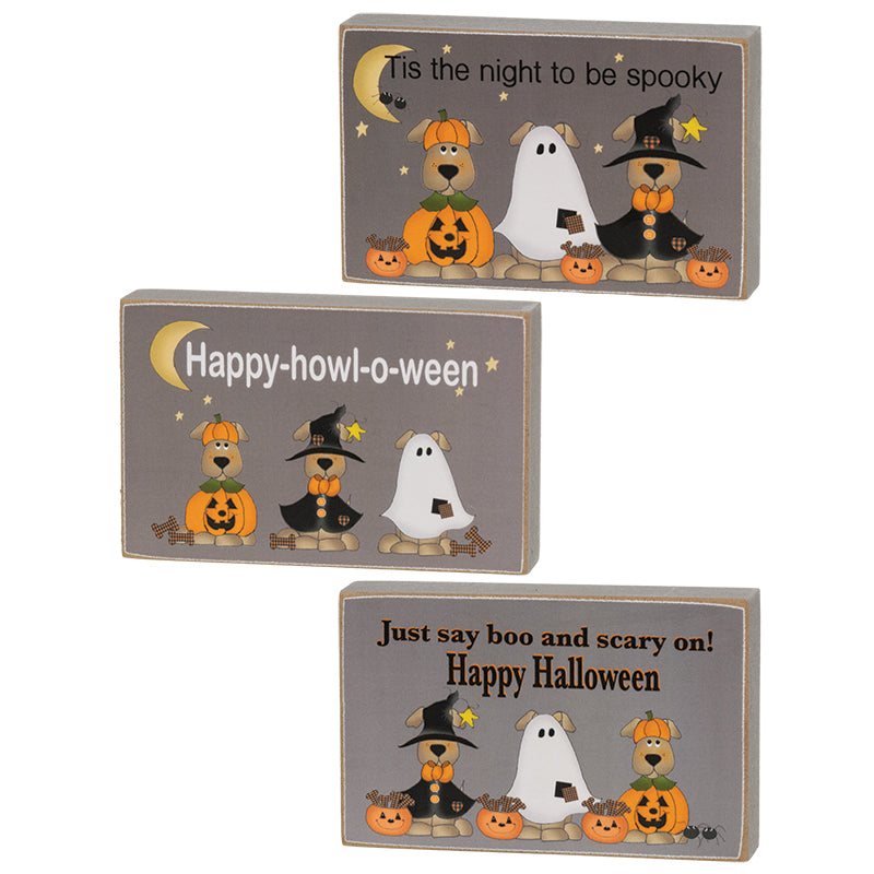 Happy-Howl-O-Ween Rectangle Dog Block-290 Home/Gift- Simply Simpson's Boutique is a Women's Online Fashion Boutique Located in Jupiter, Florida