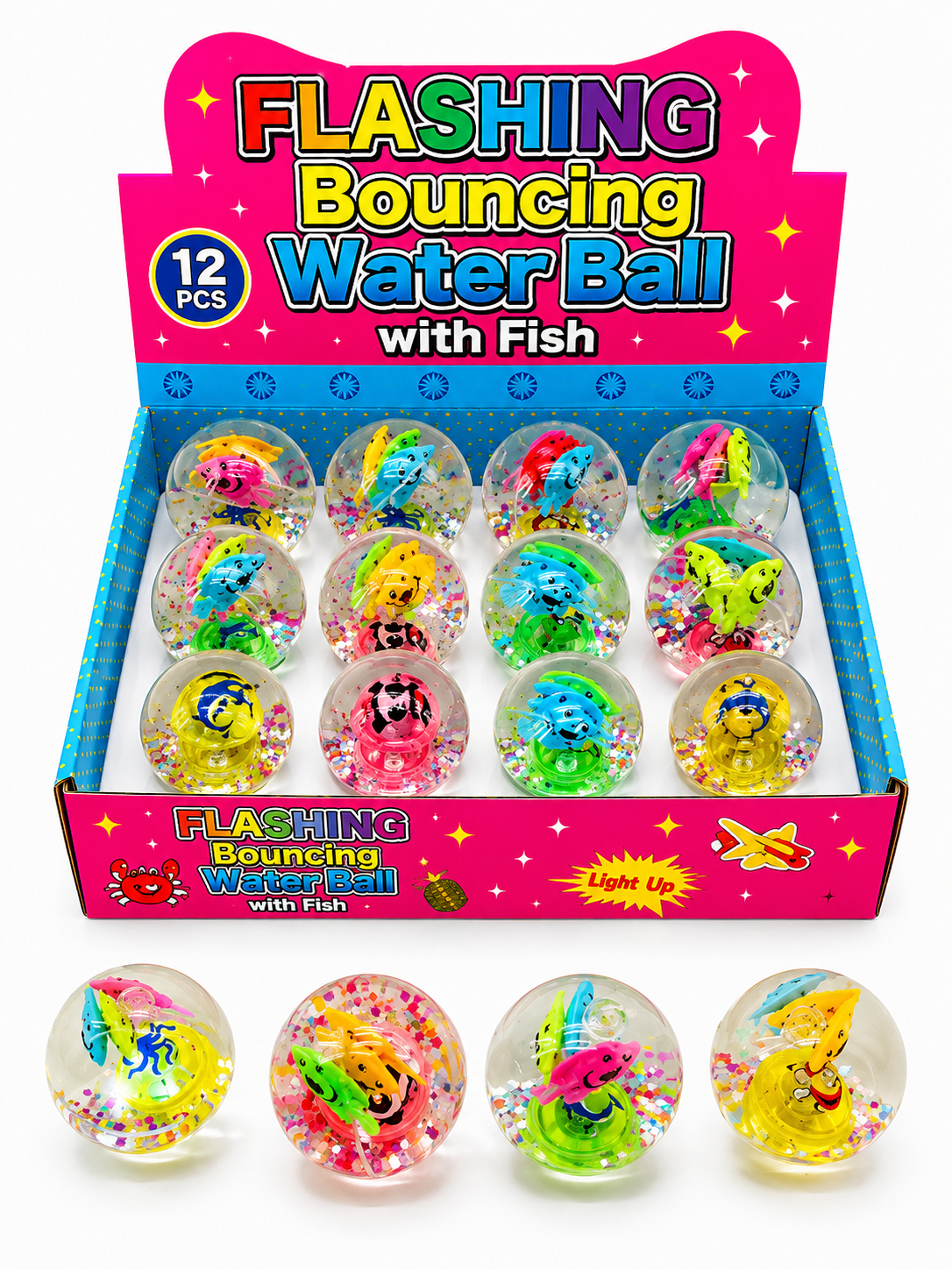FLASHING Bouncing Water Ball with Fish-290 Home/Gift- Simply Simpson's Boutique is a Women's Online Fashion Boutique Located in Jupiter, Florida