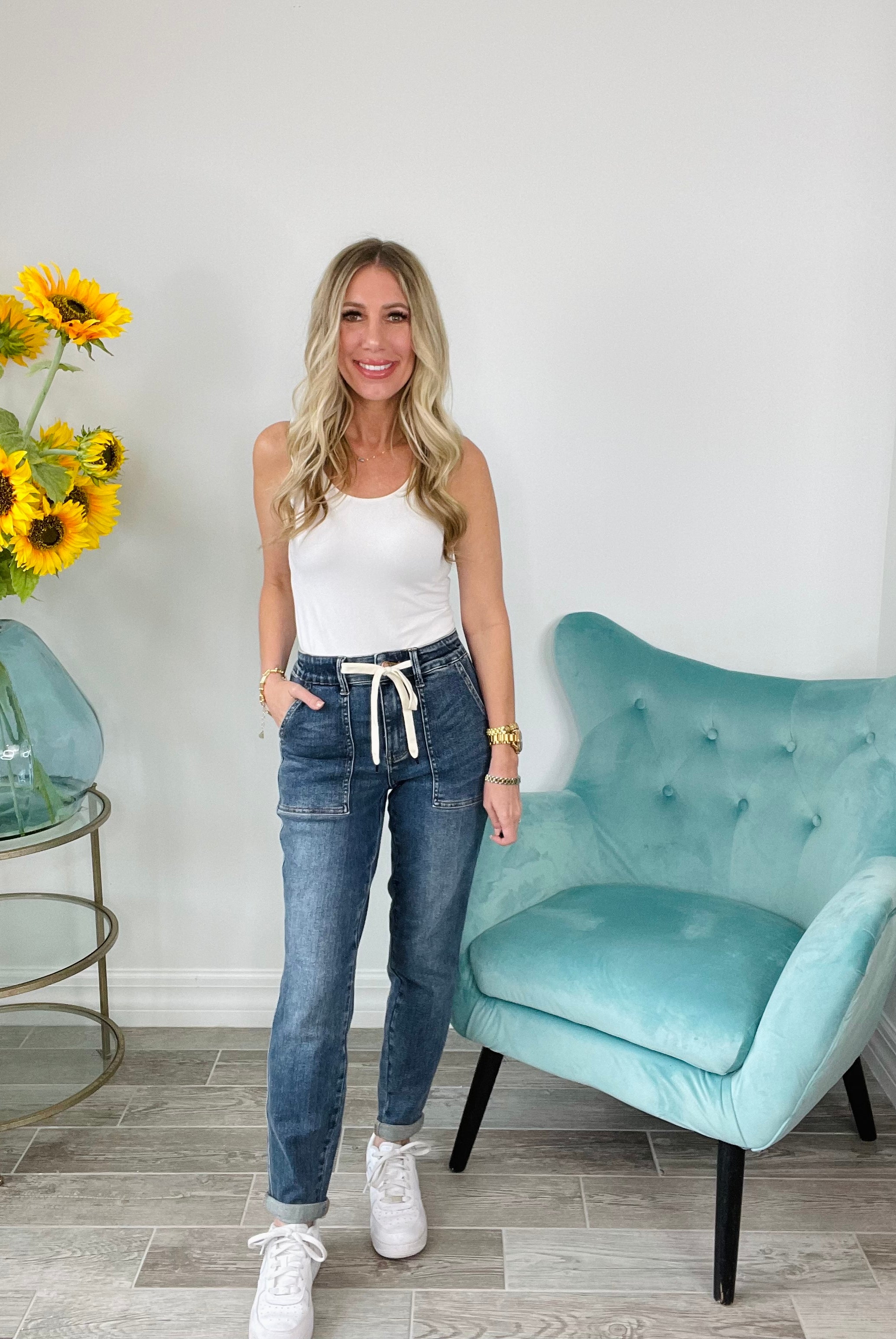 Judy Blue Medium Wash Joggers-200 Jeans- Simply Simpson's Boutique is a Women's Online Fashion Boutique Located in Jupiter, Florida