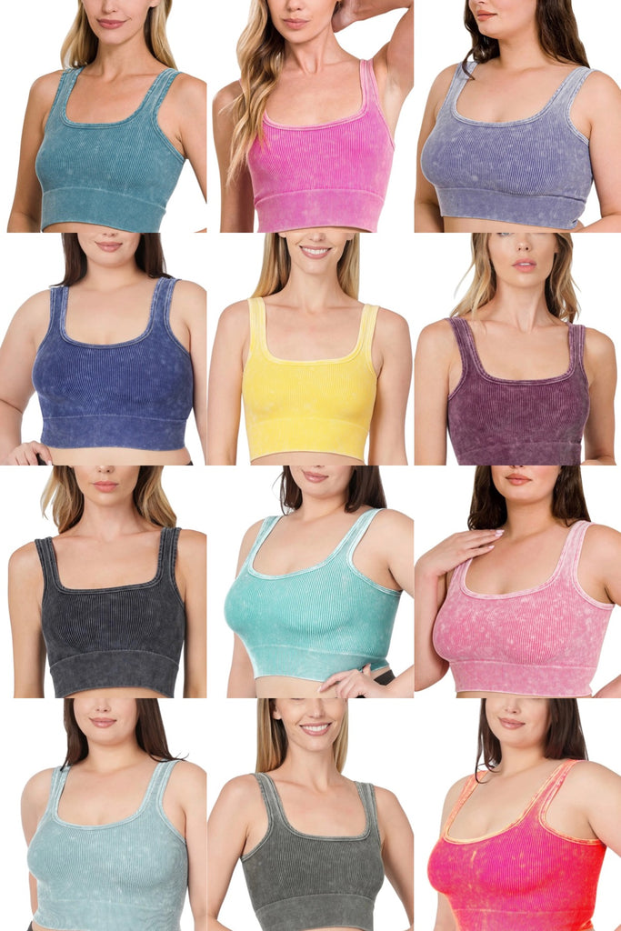 Mineral Washed Ribbed Cropped Tank Top-Tank Tops- Simply Simpson's Boutique is a Women's Online Fashion Boutique Located in Jupiter, Florida