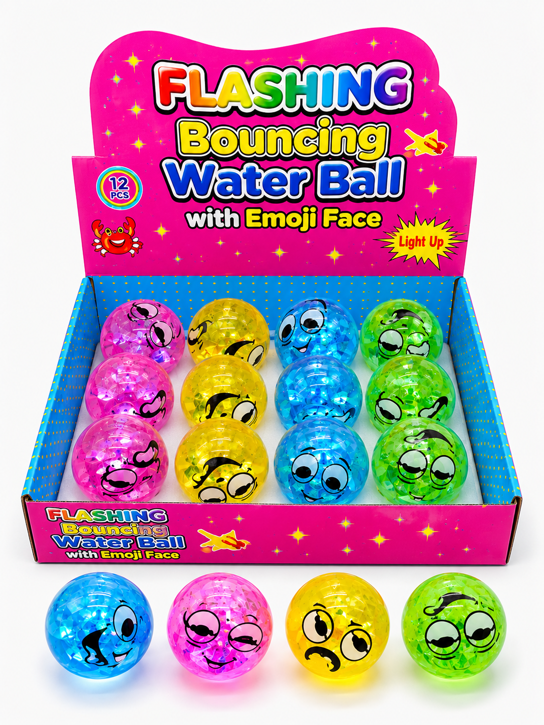 FLASHING Bouncing Water Ball Emoji Face-290 Home/Gift- Simply Simpson's Boutique is a Women's Online Fashion Boutique Located in Jupiter, Florida