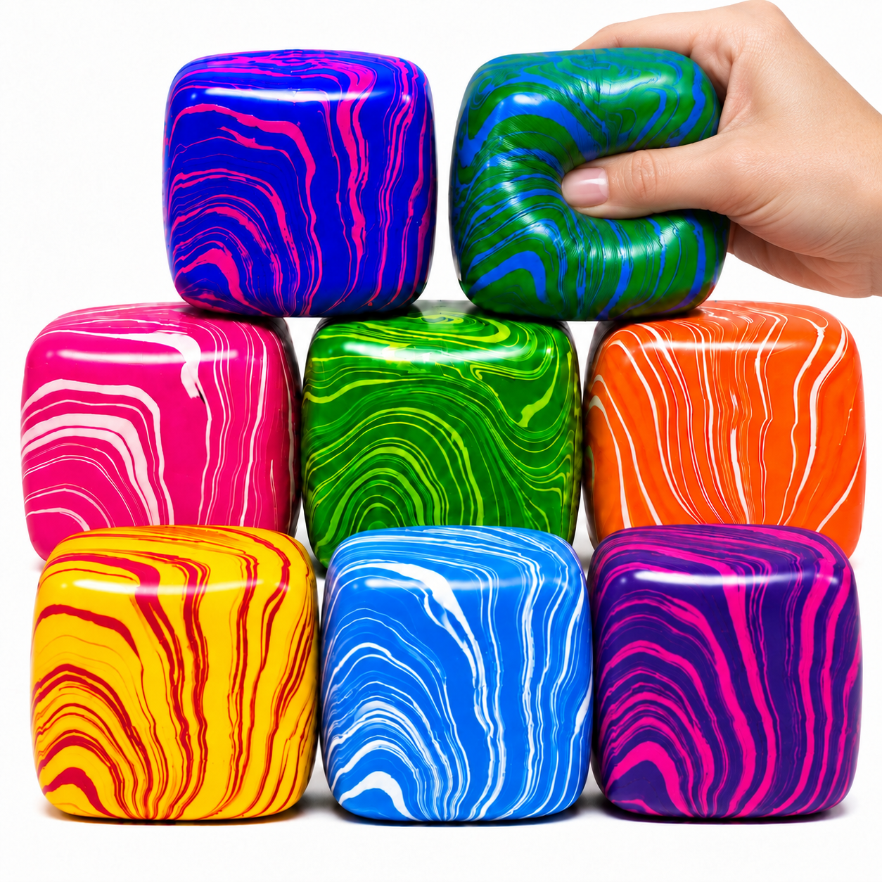 Swirl Marble Squishy Cube-290 Home/Gift- Simply Simpson's Boutique is a Women's Online Fashion Boutique Located in Jupiter, Florida