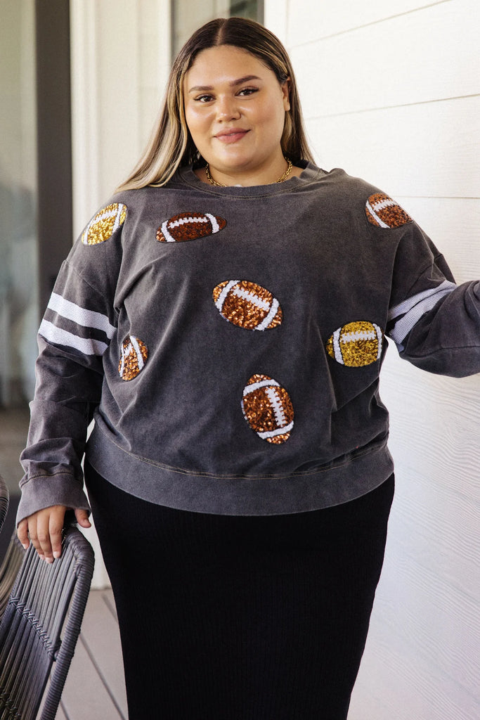 Tailgates & Touchdowns Sweatshirt-160 Sweatshirts- Simply Simpson's Boutique is a Women's Online Fashion Boutique Located in Jupiter, Florida