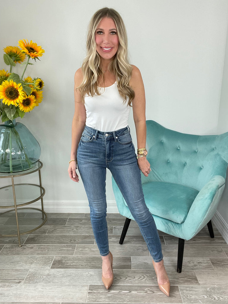 Judy Blue Perfect Day Tummy Control Skinny Jeans-200 Jeans- Simply Simpson's Boutique is a Women's Online Fashion Boutique Located in Jupiter, Florida