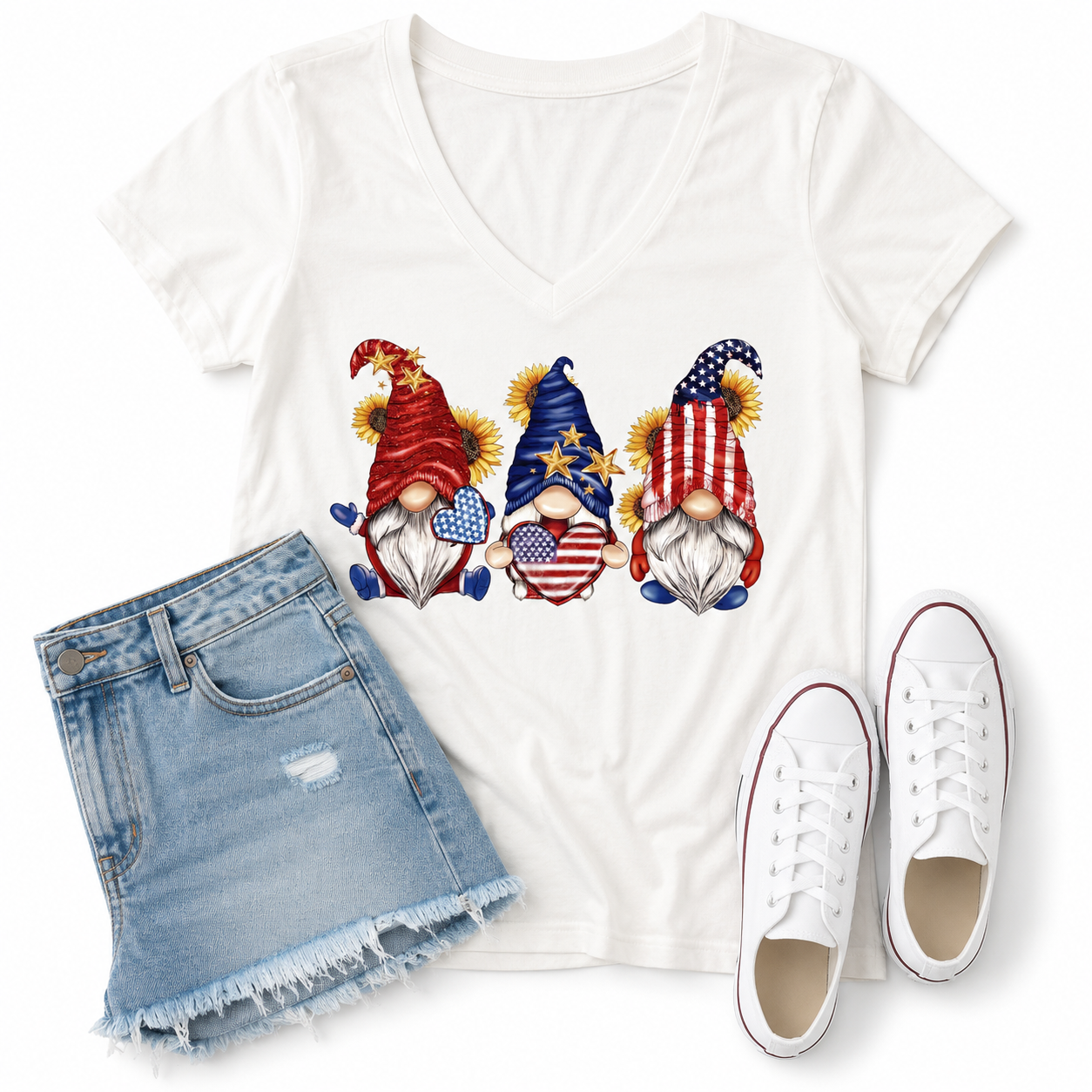 Preorder Americana Gnomes Graphic Tee-140 Graphic Tees- Simply Simpson's Boutique is a Women's Online Fashion Boutique Located in Jupiter, Florida