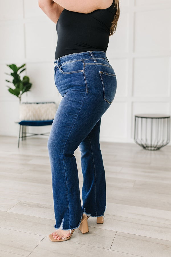 Judy Blue Raw Hem Bootcut Jeans-200 Jeans- Simply Simpson's Boutique is a Women's Online Fashion Boutique Located in Jupiter, Florida