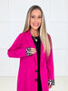 Fuchsia and Roar Blazer-180 Outerwear- Simply Simpson's Boutique is a Women's Online Fashion Boutique Located in Jupiter, Florida