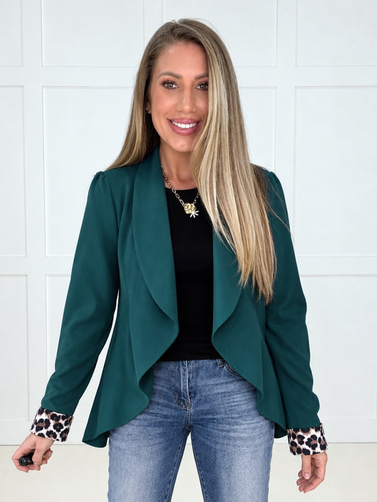 Hunter Green Fierce & Fabulous Blazer-180 Outerwear- Simply Simpson's Boutique is a Women's Online Fashion Boutique Located in Jupiter, Florida