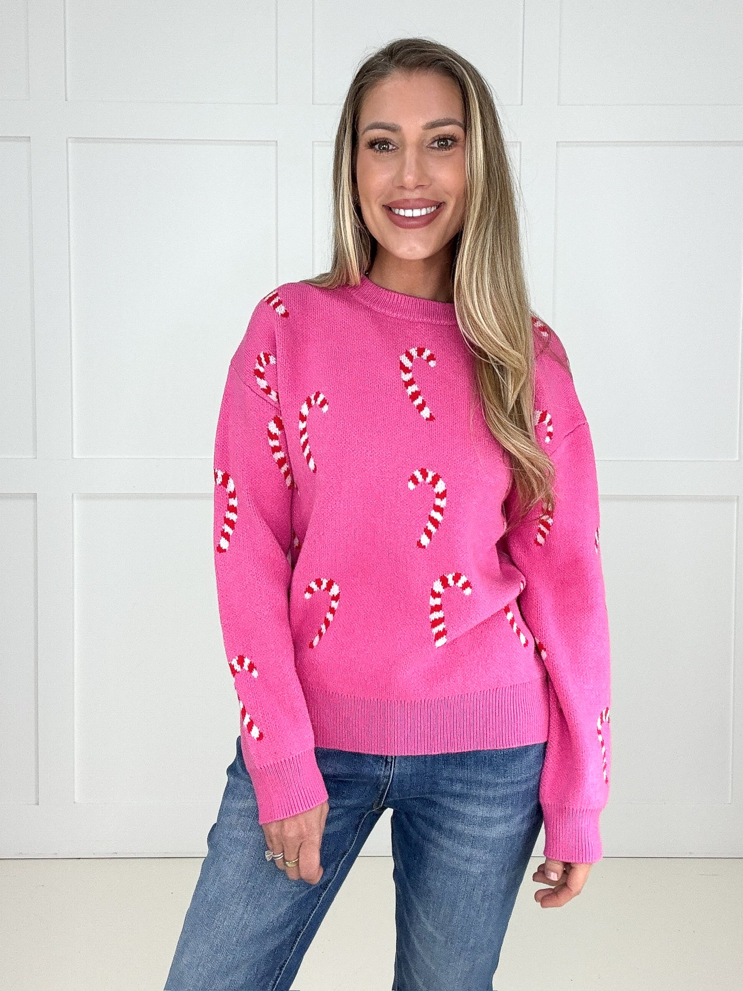Candy Cane Cutie Sweater-150 Sweaters- Simply Simpson's Boutique is a Women's Online Fashion Boutique Located in Jupiter, Florida