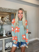 Fun Times Daisy Lightweight Sweater-110 Long Sleeves- Simply Simpson's Boutique is a Women's Online Fashion Boutique Located in Jupiter, Florida