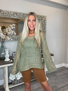 Hearts Desire Open Knit Top-110 Long Sleeves- Simply Simpson's Boutique is a Women's Online Fashion Boutique Located in Jupiter, Florida