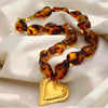 Leopard Luxe Heart Statement Necklace