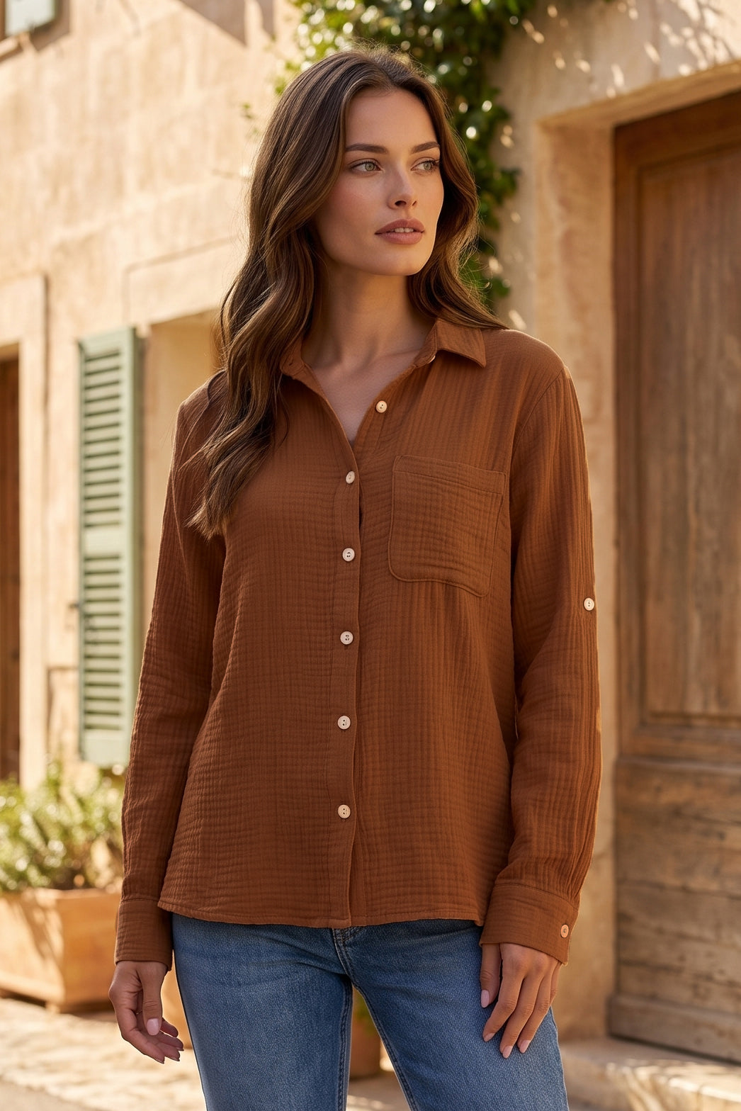 Dear Scarlett Cora Button Down-110 Long Sleeves- Simply Simpson's Boutique is a Women's Online Fashion Boutique Located in Jupiter, Florida
