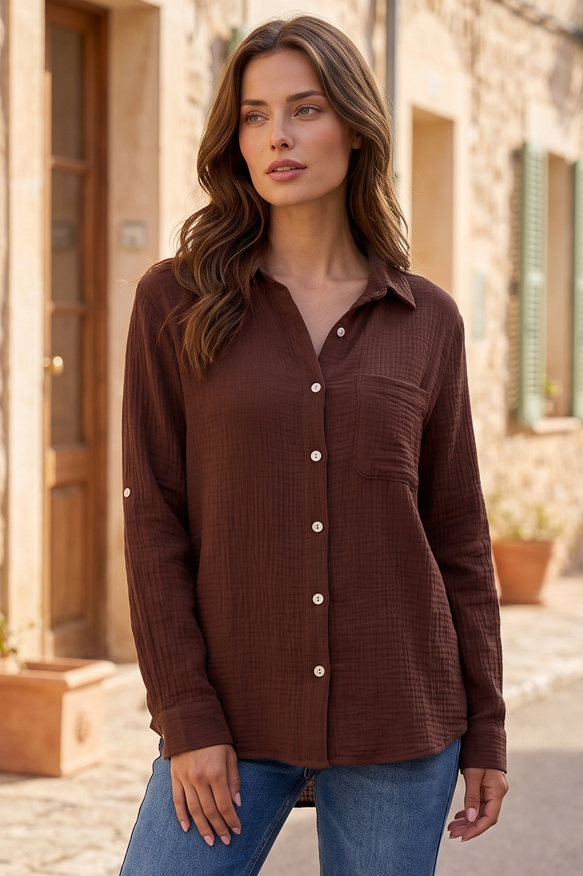 Dear Scarlett Cora Button Down-110 Long Sleeves- Simply Simpson's Boutique is a Women's Online Fashion Boutique Located in Jupiter, Florida