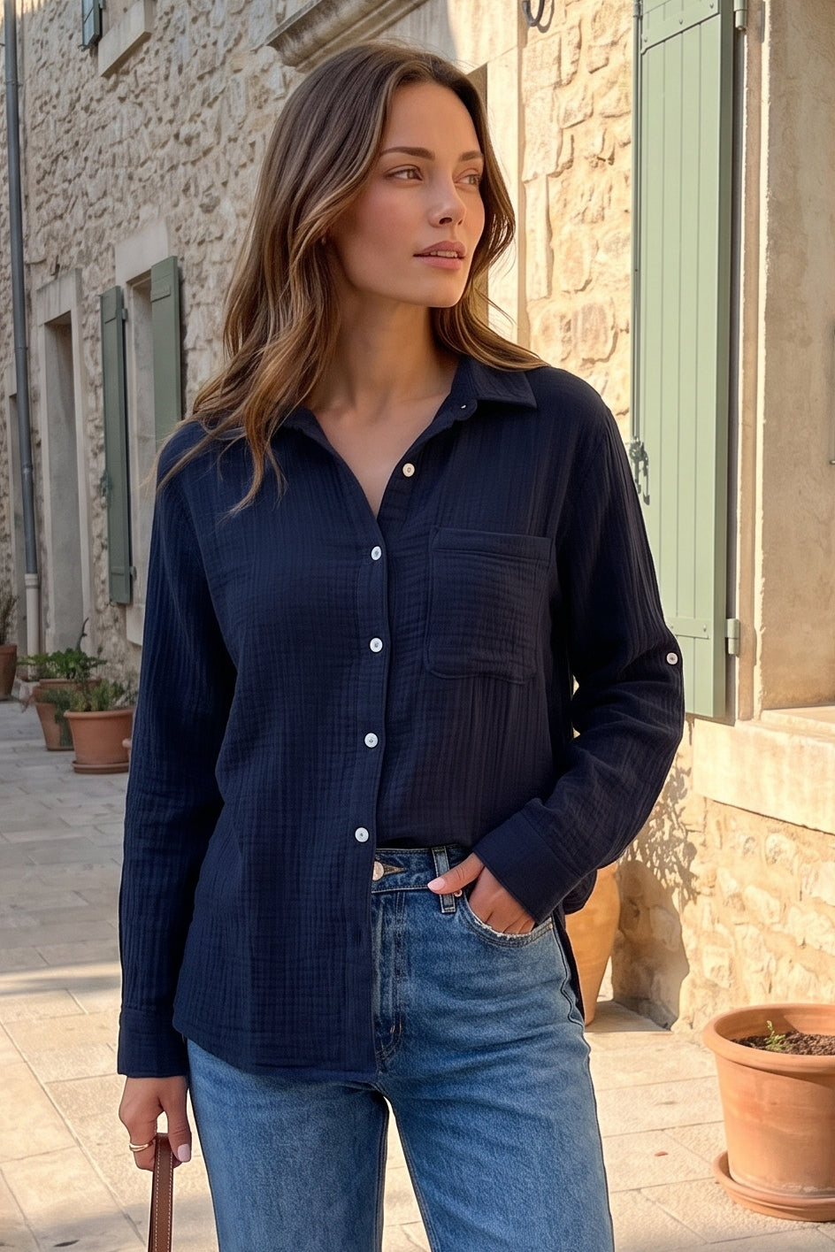 Dear Scarlett Cora Button Down-110 Long Sleeves- Simply Simpson's Boutique is a Women's Online Fashion Boutique Located in Jupiter, Florida