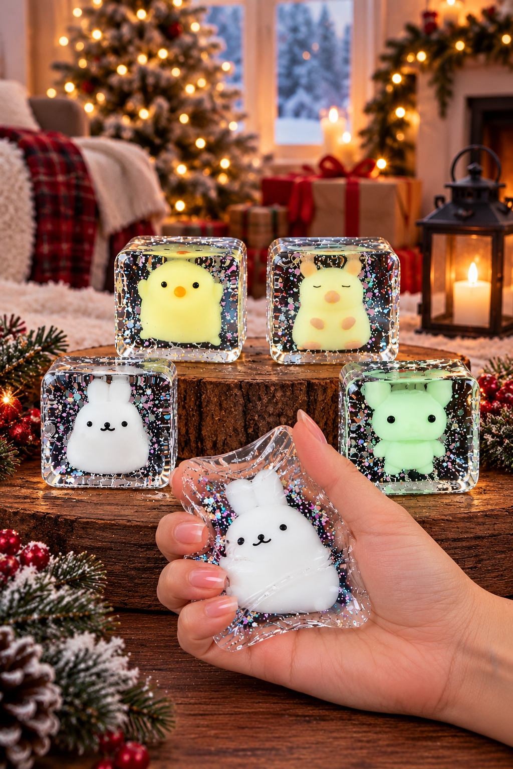 Holiday Snow Ice Cube Glow in the Dark Squishy-290 Home/Gift- Simply Simpson's Boutique is a Women's Online Fashion Boutique Located in Jupiter, Florida