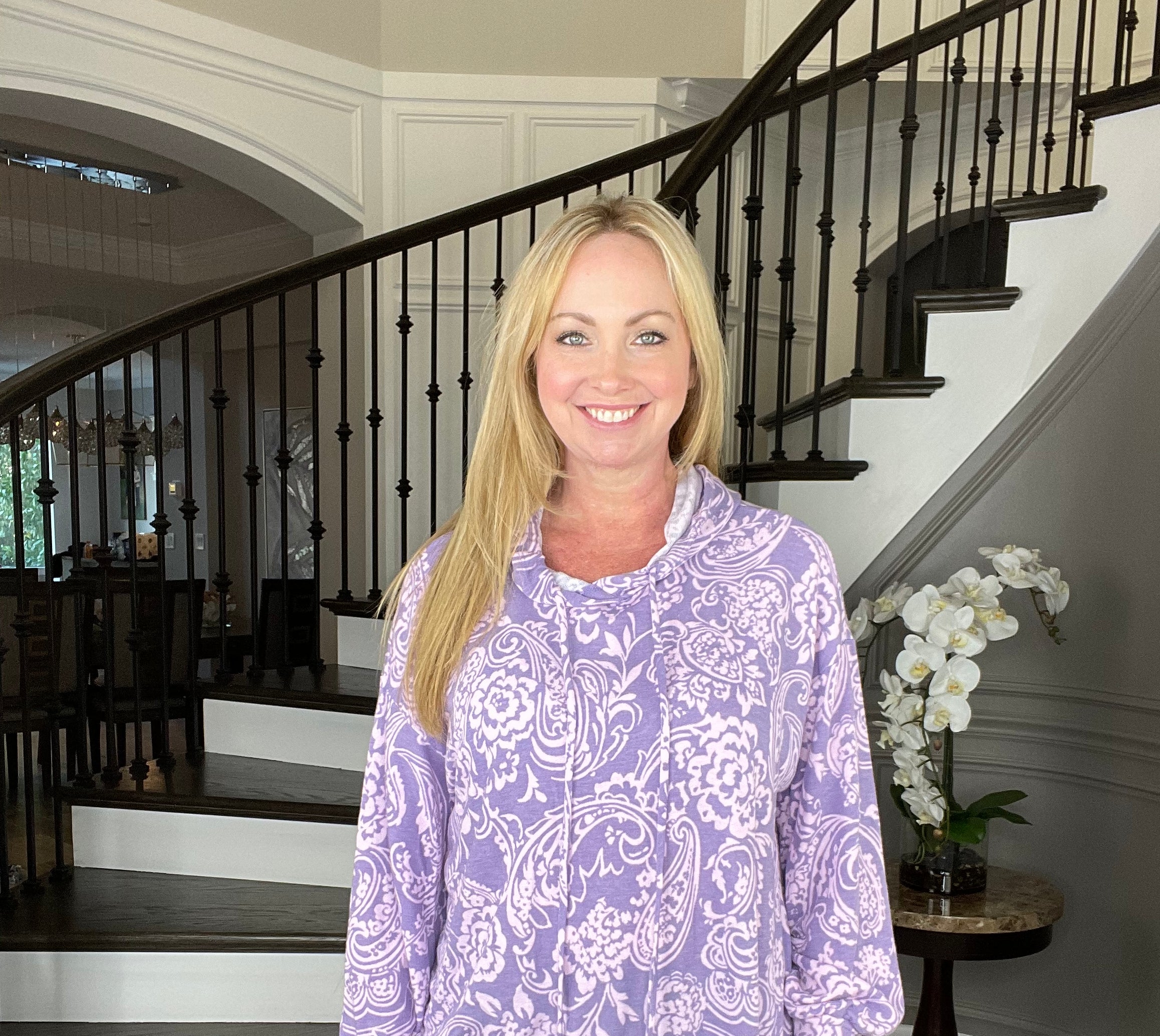 Dear Scarlett Lavender Paisley Hoodie-180 Outerwear- Simply Simpson's Boutique is a Women's Online Fashion Boutique Located in Jupiter, Florida