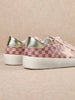 Rose Rush Checkered Sneakers-260 Shoes- Simply Simpson's Boutique is a Women's Online Fashion Boutique Located in Jupiter, Florida