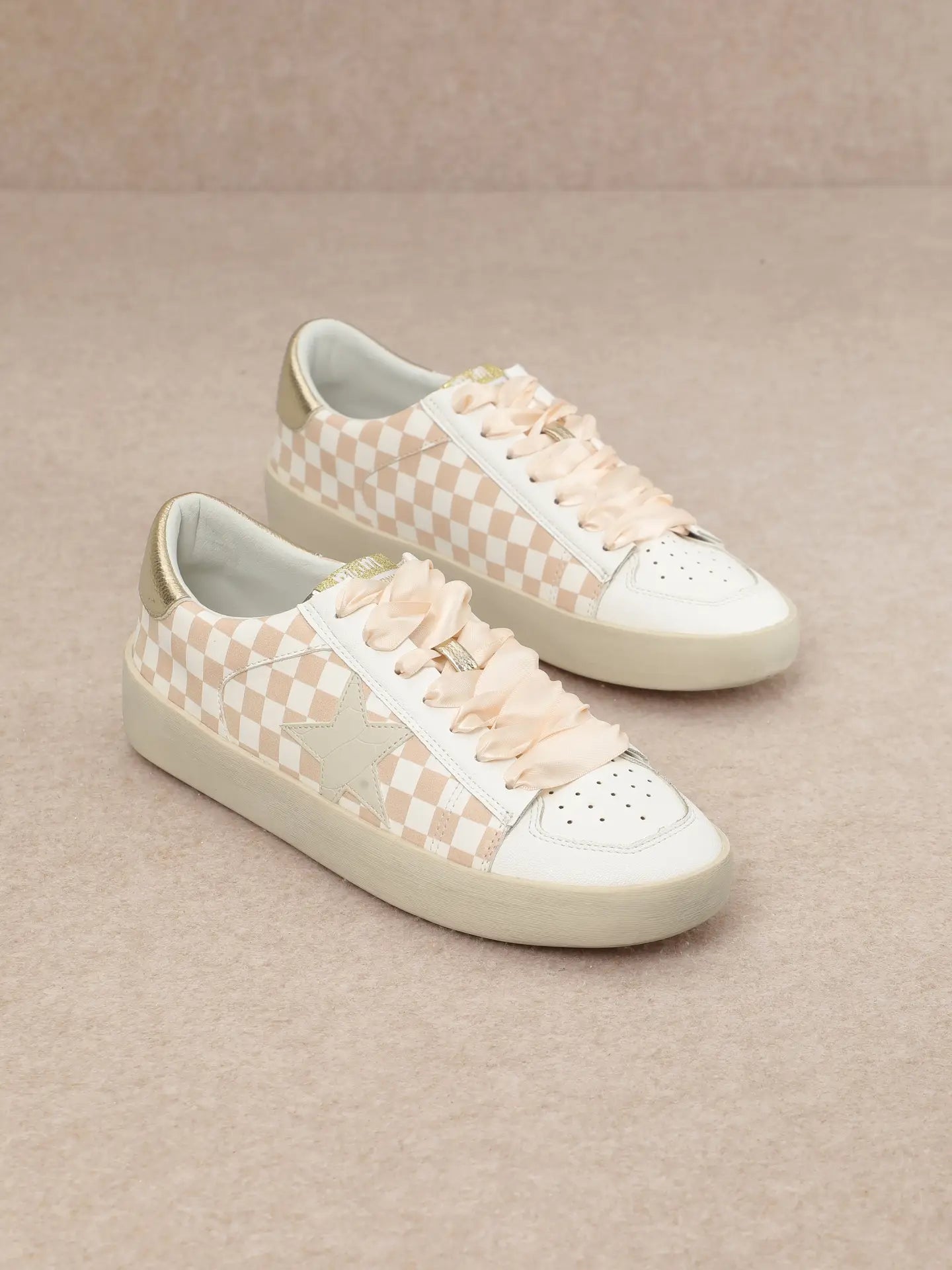 Champagne Coast Checkered Sneakers-260 Shoes- Simply Simpson's Boutique is a Women's Online Fashion Boutique Located in Jupiter, Florida