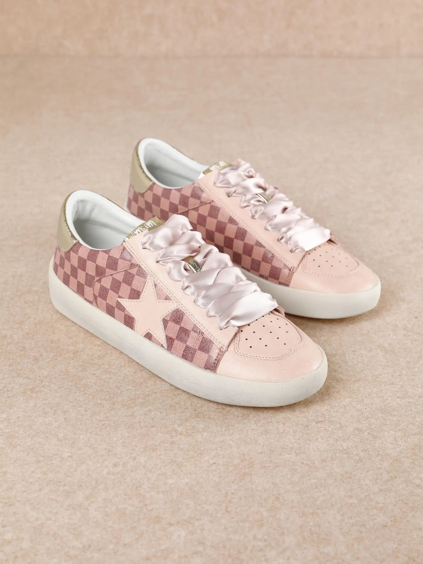 Rose Rush Checkered Sneakers-260 Shoes- Simply Simpson's Boutique is a Women's Online Fashion Boutique Located in Jupiter, Florida