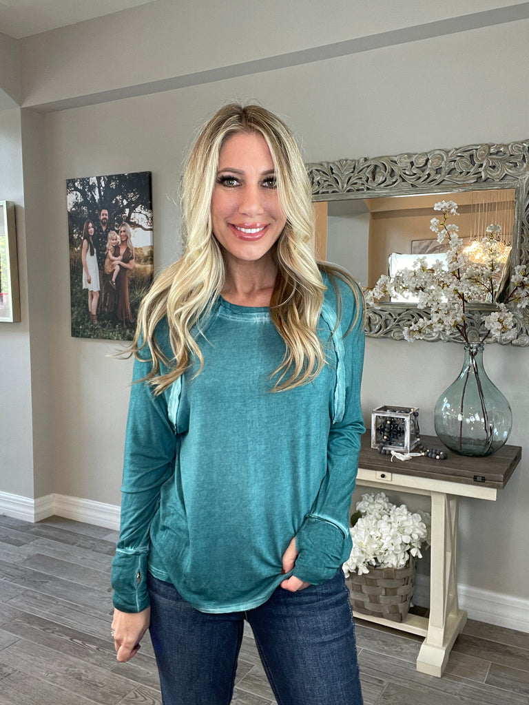 Cozy Cabin Long Sleeve Top with Thumbholes-110 Long Sleeves- Simply Simpson's Boutique is a Women's Online Fashion Boutique Located in Jupiter, Florida