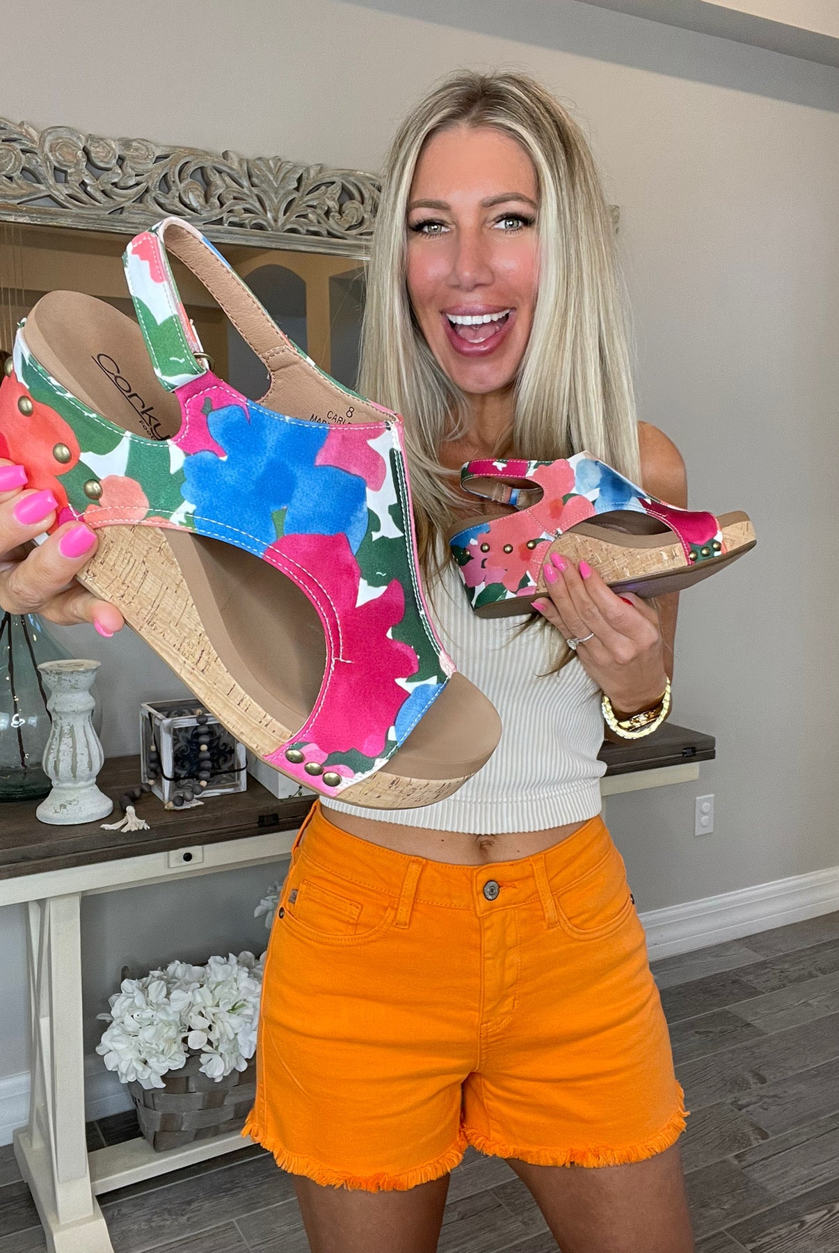 Corky's Floral Carley Wedge-260 Shoes- Simply Simpson's Boutique is a Women's Online Fashion Boutique Located in Jupiter, Florida