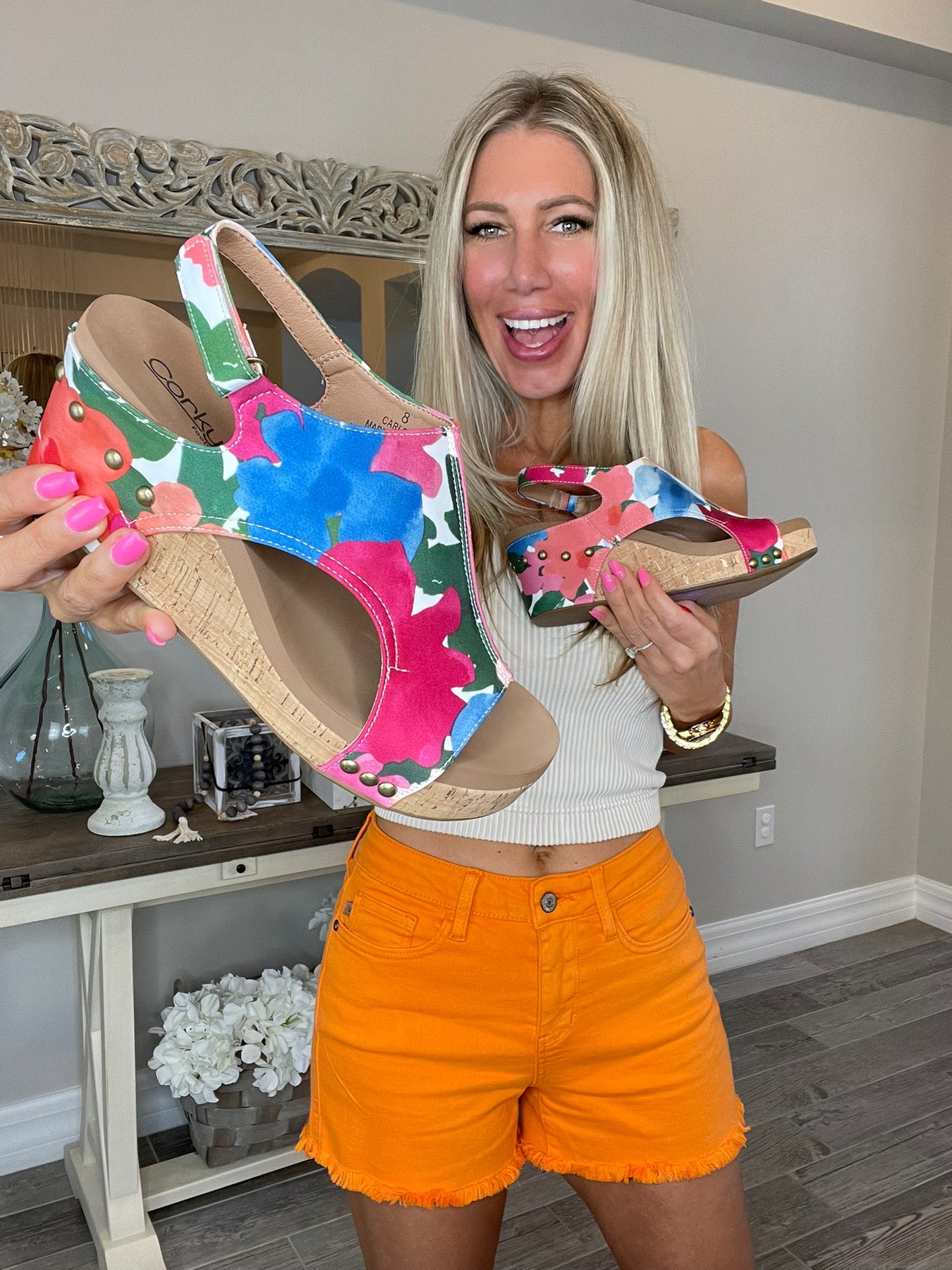 Corky's Floral Carley Wedge-260 Shoes- Simply Simpson's Boutique is a Women's Online Fashion Boutique Located in Jupiter, Florida