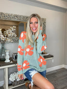 Fun Times Daisy Lightweight Sweater-150 Sweaters- Simply Simpson's Boutique is a Women's Online Fashion Boutique Located in Jupiter, Florida