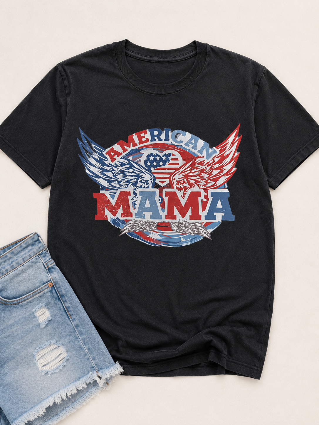 Preorder American Mama Wings Graphic Tee-140 Graphic Tees- Simply Simpson's Boutique is a Women's Online Fashion Boutique Located in Jupiter, Florida