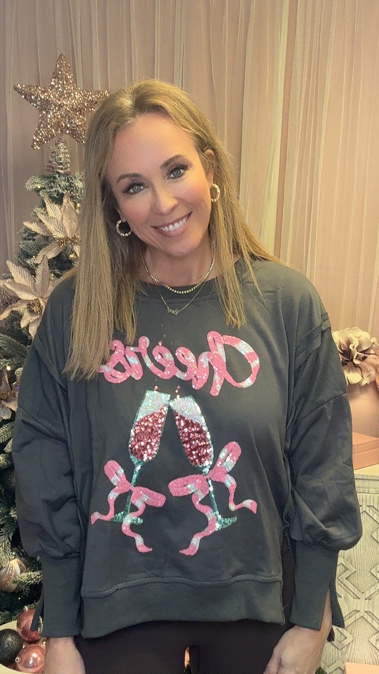 Cheers To Us Sweatshirt-180 Outerwear- Simply Simpson's Boutique is a Women's Online Fashion Boutique Located in Jupiter, Florida