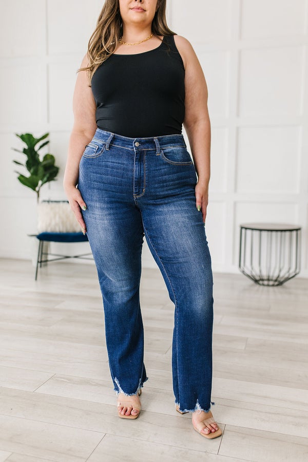 Judy Blue Raw Hem Bootcut Jeans-200 Jeans- Simply Simpson's Boutique is a Women's Online Fashion Boutique Located in Jupiter, Florida