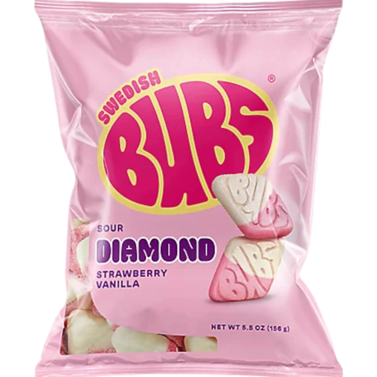 Bubs Sour Diamond Strawberry Vanilla Swedish Candy-310 Snacks- Simply Simpson's Boutique is a Women's Online Fashion Boutique Located in Jupiter, Florida