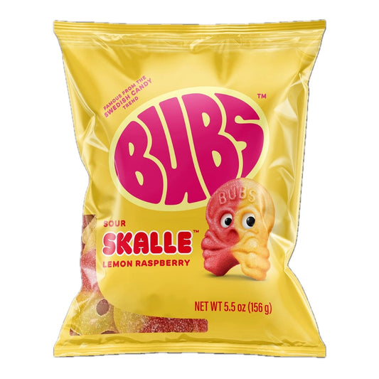 Bubs Sour Skalle Skull Lemon Raspberry Swedish Gummies-310 Snacks- Simply Simpson's Boutique is a Women's Online Fashion Boutique Located in Jupiter, Florida