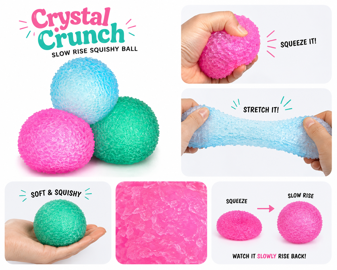 Crystal Crunch Slow Rise Squish Ball