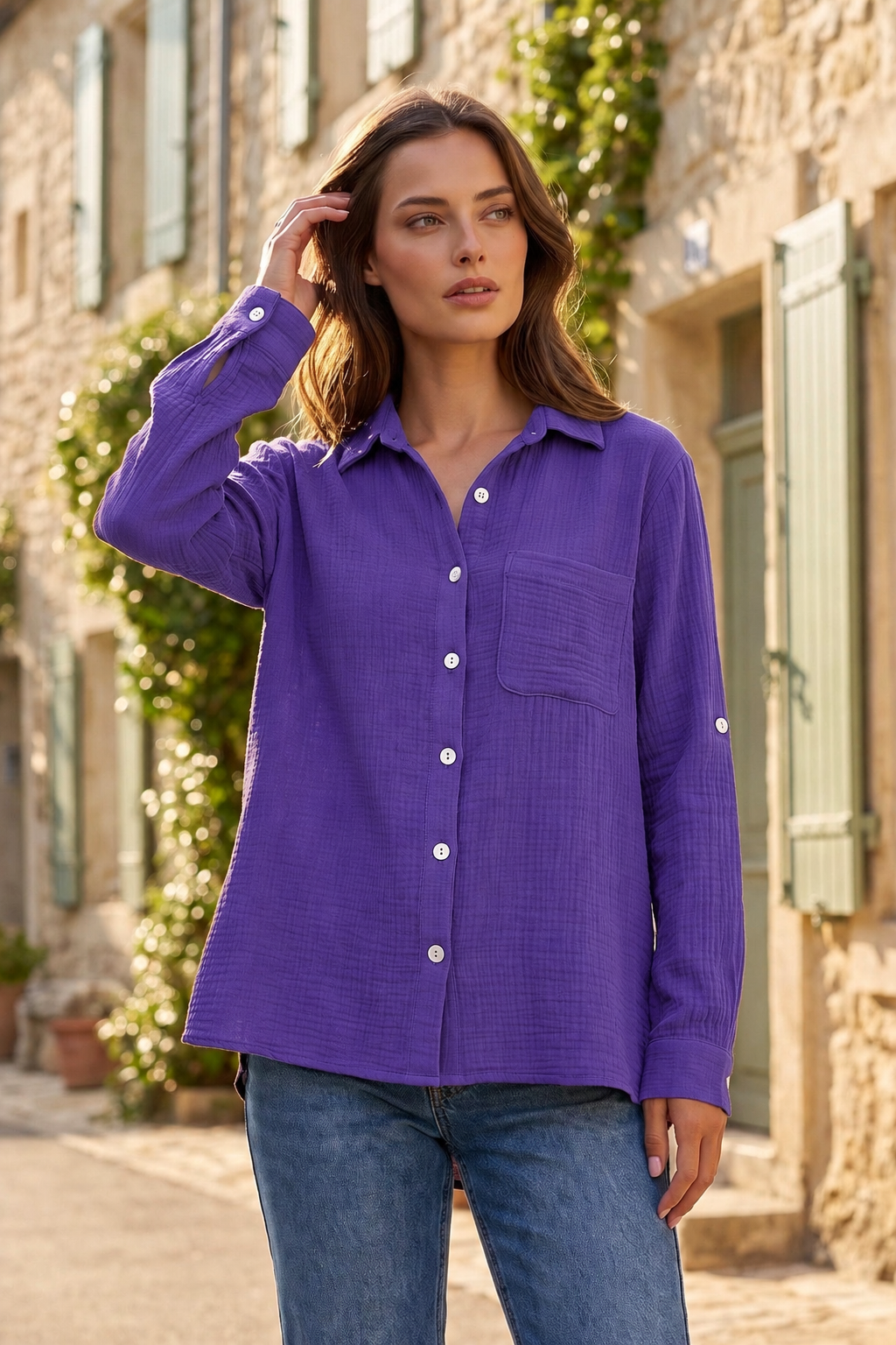 Dear Scarlett Cora Button Down-110 Long Sleeves- Simply Simpson's Boutique is a Women's Online Fashion Boutique Located in Jupiter, Florida