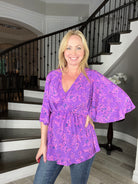 Dear Scarlett Magenta Floral Dreamer-100 Short Sleeves- Simply Simpson's Boutique is a Women's Online Fashion Boutique Located in Jupiter, Florida