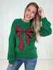 Holly Jolly Plaid Bow Sweater-150 Sweaters- Simply Simpson's Boutique is a Women's Online Fashion Boutique Located in Jupiter, Florida
