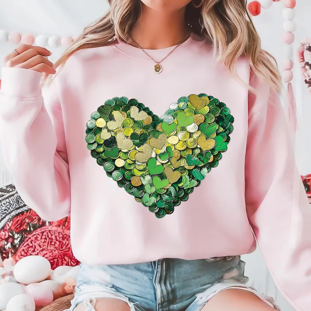 Shamrock and coins heart-Graphic Tee- Simply Simpson's Boutique is a Women's Online Fashion Boutique Located in Jupiter, Florida