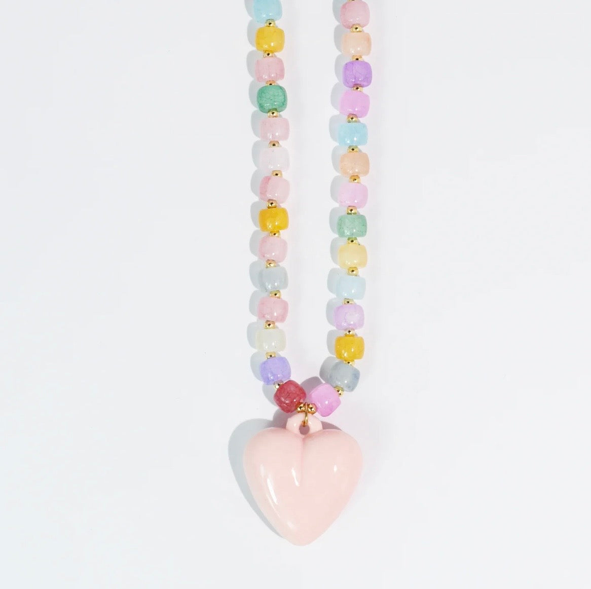 Happy Colorful Heart Necklace-280 Jewelry- Simply Simpson's Boutique is a Women's Online Fashion Boutique Located in Jupiter, Florida