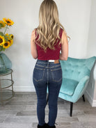 Judy Blue Mid Rise Raw Hem Skinny Jeans-200 Jeans- Simply Simpson's Boutique is a Women's Online Fashion Boutique Located in Jupiter, Florida