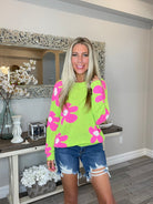 Fun Times Daisy Lightweight Sweater-110 Long Sleeves- Simply Simpson's Boutique is a Women's Online Fashion Boutique Located in Jupiter, Florida
