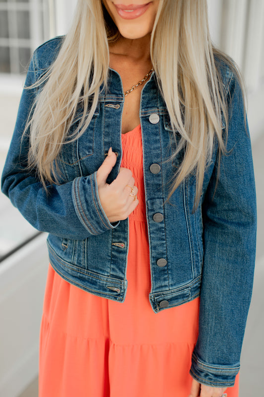 Risen Classic Denim Jacket-180 Outerwear/Jackets- Simply Simpson's Boutique is a Women's Online Fashion Boutique Located in Jupiter, Florida